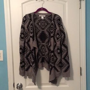Plus Size Black & Grey Cardigan